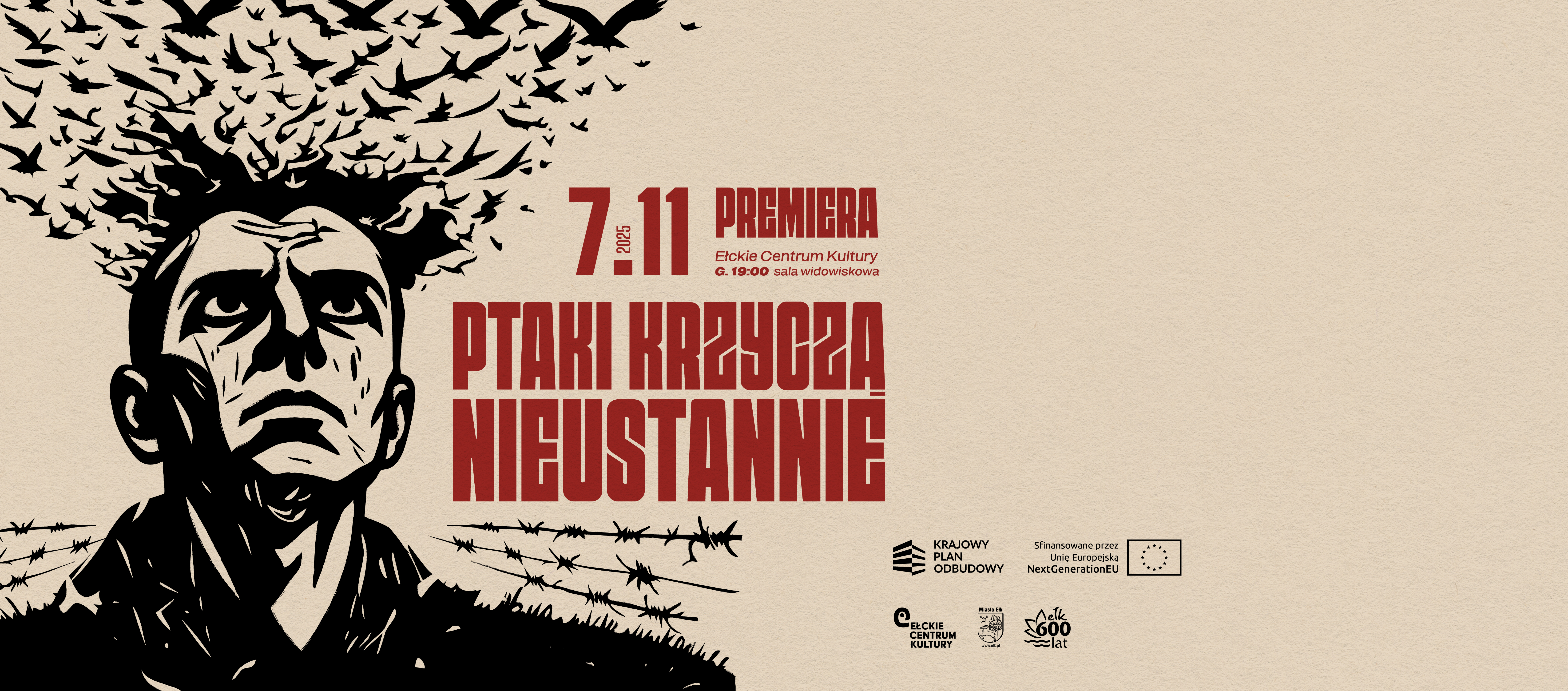 Transmisja online premiery monodramu ,,Ptaki krzyczą nieustannie”